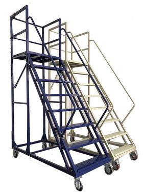 仓库车间用梯动登高梯货梯带轮子卸取移可XQP拆自踩登高车铁质梯