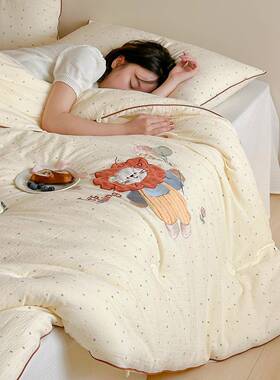 A类双布层纱大豆被芯春ZSP秋冬被加被厚保暖卡贴通绣被子芯加厚冬