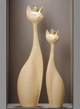 招大财猫摆YYan3FJx件进玄门入户关装饰品奢高档简约客厅电轻视柜