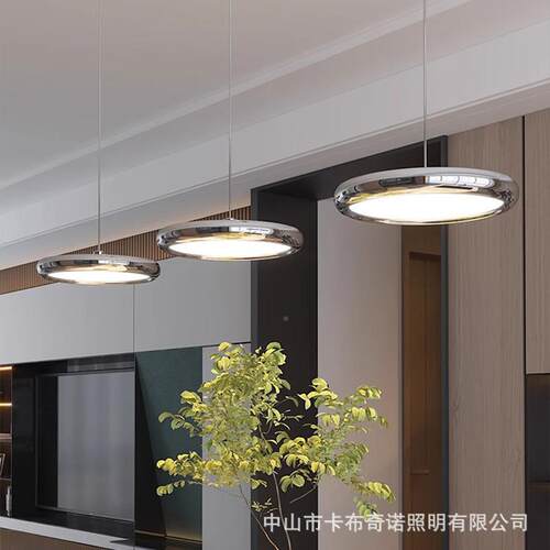 极简餐D7406厅新吊灯现代三简约2025款高端头餐桌红灯网意式轻奢