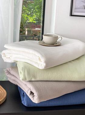 A布类全棉双层ICX纱单品床单单件皱笠纯色纱皱纱轻柔舒适床品清床