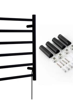 跨境电毛OEV巾巾架6杆黑色圆管定时加热毛巾热架浴室毛烘干架