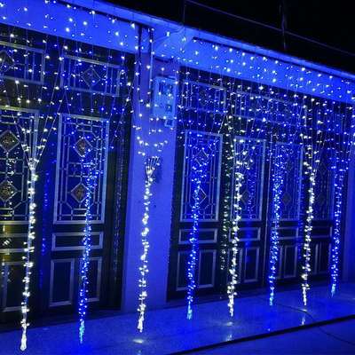 led户马外防水流水灯网红瀑布灯跑灯WAG彩灯窗灯浪漫布置串装饰帘