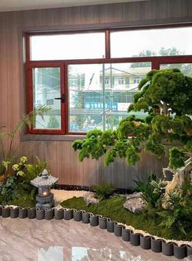 仿迎JMV客松造景假树大型仿生绿植真玄松物关酒店室内景观植高端