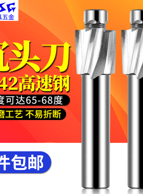 全磨直柄沉孔铣刀 顶针沉孔钻平底 唧嘴铣刀  螺丝拔头沉头刀ZDSG