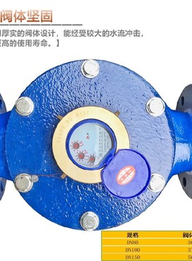 DN80旋翼式大肚水表3寸工业大口径水表100法兰数字水表南瓜表150