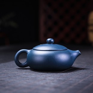 原矿天青泥宜兴纯手工紫砂壶梅香扁西施茶壶O全手工家用茶具泡茶