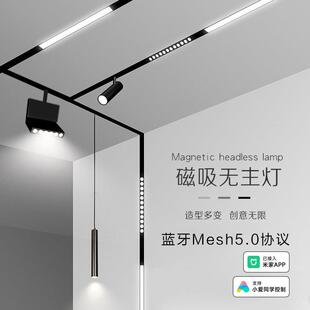 嵌入式 磁吸軌道燈家用客廳臥室線條泛光 直銷智能無主燈明暗裝 新款