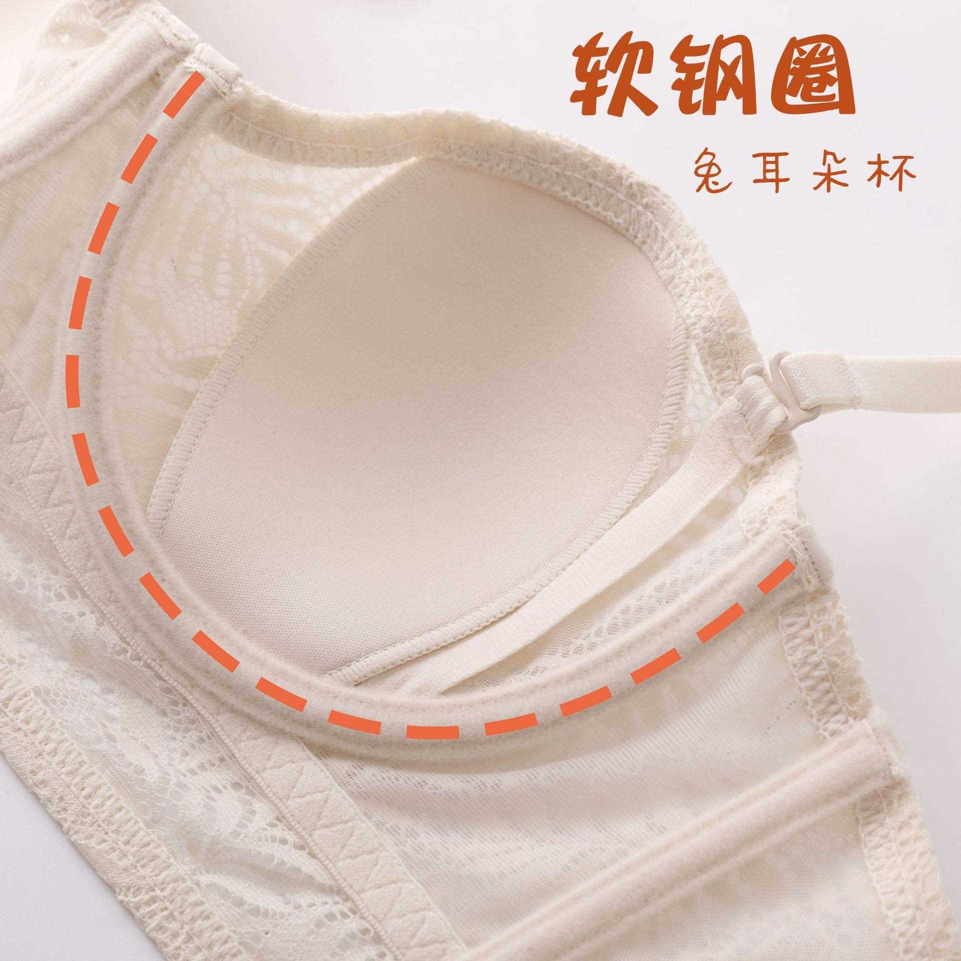 新款直销法式性感蕾丝刺绣内衣女软钢圈聚拢上托防下垂收副乳文胸