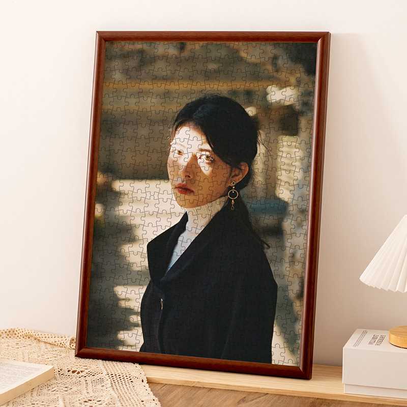 新款直销实木拼图立体32寸相框挂墙1000片2000大框架70cm×50裱框