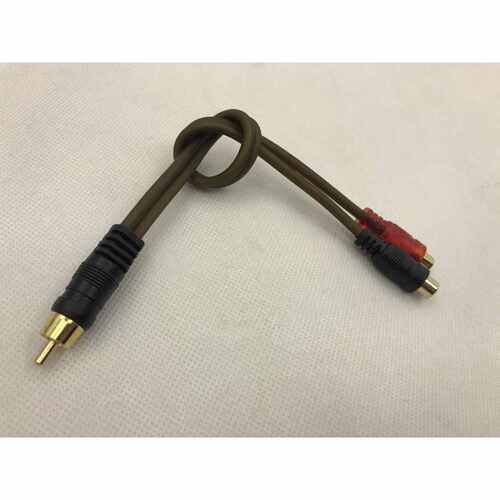 新款直销汽车音响功放改装线材 一分二线材 RCA-229 一公二母 一