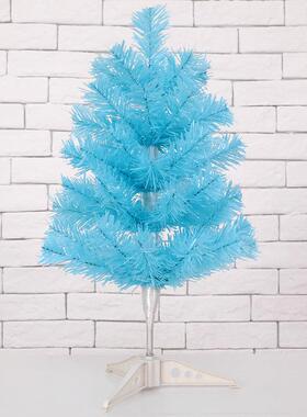 直销新款pvc仿真圣诞树 新款45cm蓝粉绿色圣诞裸树 迷你小圣诞树