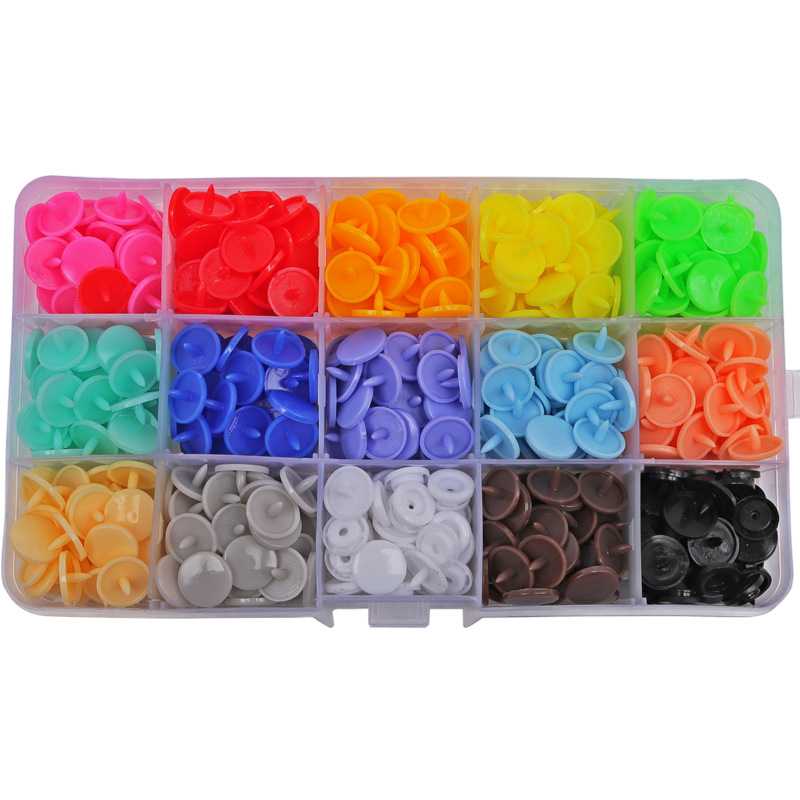 新款直销树脂四合扣T3T5T8塑料纽扣按扣子母扣36色彩色1000套/包