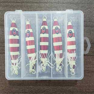 新款直销夜光带鱼铁板 海钓路亚铁板带鱿鱼四本钩龙骨夜光铁板饵