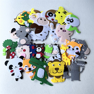 幼儿园环创装 饰儿童手工不织布贴画卡通森林动物十二生肖材料墙贴