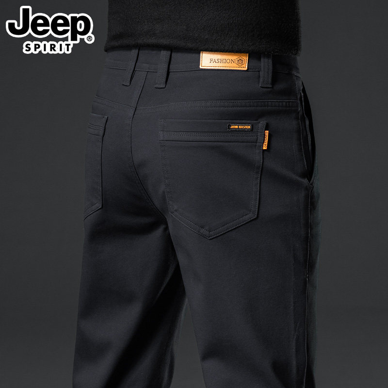 吉普2026春季新款高端休闲裤男款宽松直筒免烫商务弹力西裤长裤子