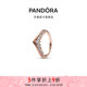 Pandora潘多拉奥莱反向Pavé密镶许愿骨戒指金色礼物