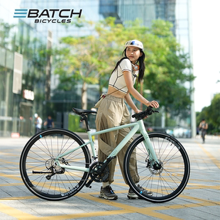 平把公路車自帶前后車燈城市休閑學生通勤自行車 Batch 百琦