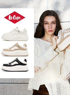LeeCooper厚底增高小白鞋女款2025新款秋冬时尚轻便低帮休闲板鞋