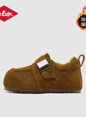Lee Cooper厚底5.5CM勃肯鞋女2025年秋冬内增高小个子真皮博肯鞋