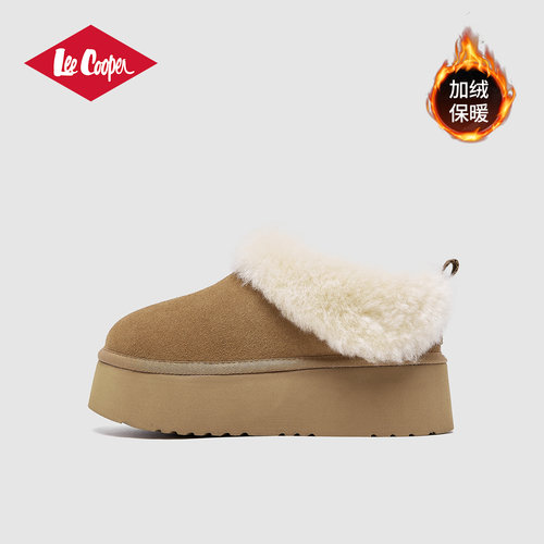 Lee Cooper【孟子义同款系列】雪地靴女冬季新款厚底加绒加厚棉鞋