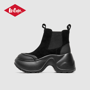 Lee 小个子厚底松糕高跟加绒棉靴短靴 Cooper切尔西靴女25秋冬新款