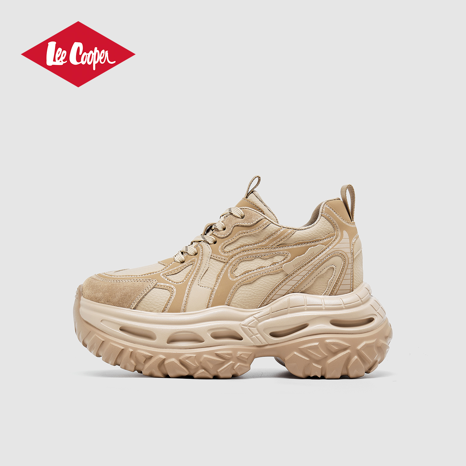 LeeCooper厚底老爹鞋女款2026新款春季小个子8cm增高时尚休闲女鞋