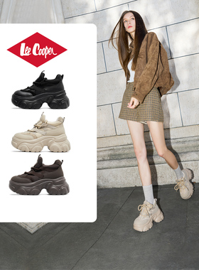 Lee Cooper【孟子义同款系列】厚底老爹鞋女款2025新款增高运动鞋