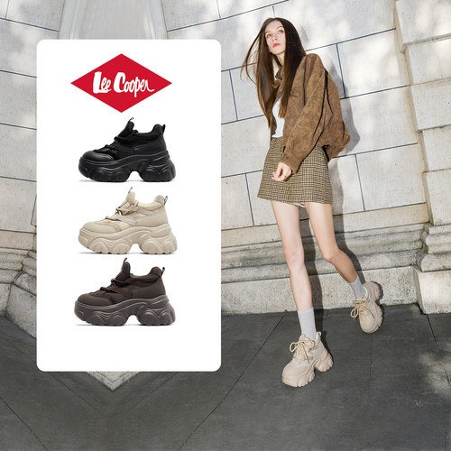 Lee Cooper【孟子义同款系列】厚底老爹鞋女款2025新款增高运动鞋