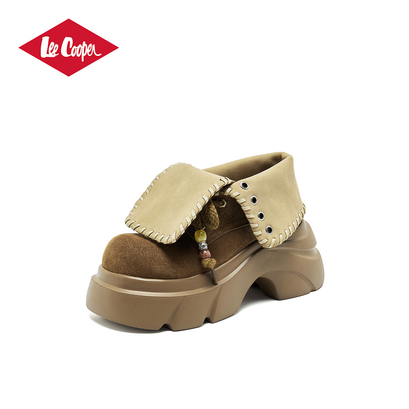 LeeCooper厚底马丁靴女款英伦风2025新款美拉德棕色短靴