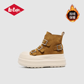 复古增高加绒保暖高帮休闲鞋 Lee 2026新款 春季 Cooper厚底板鞋 女款