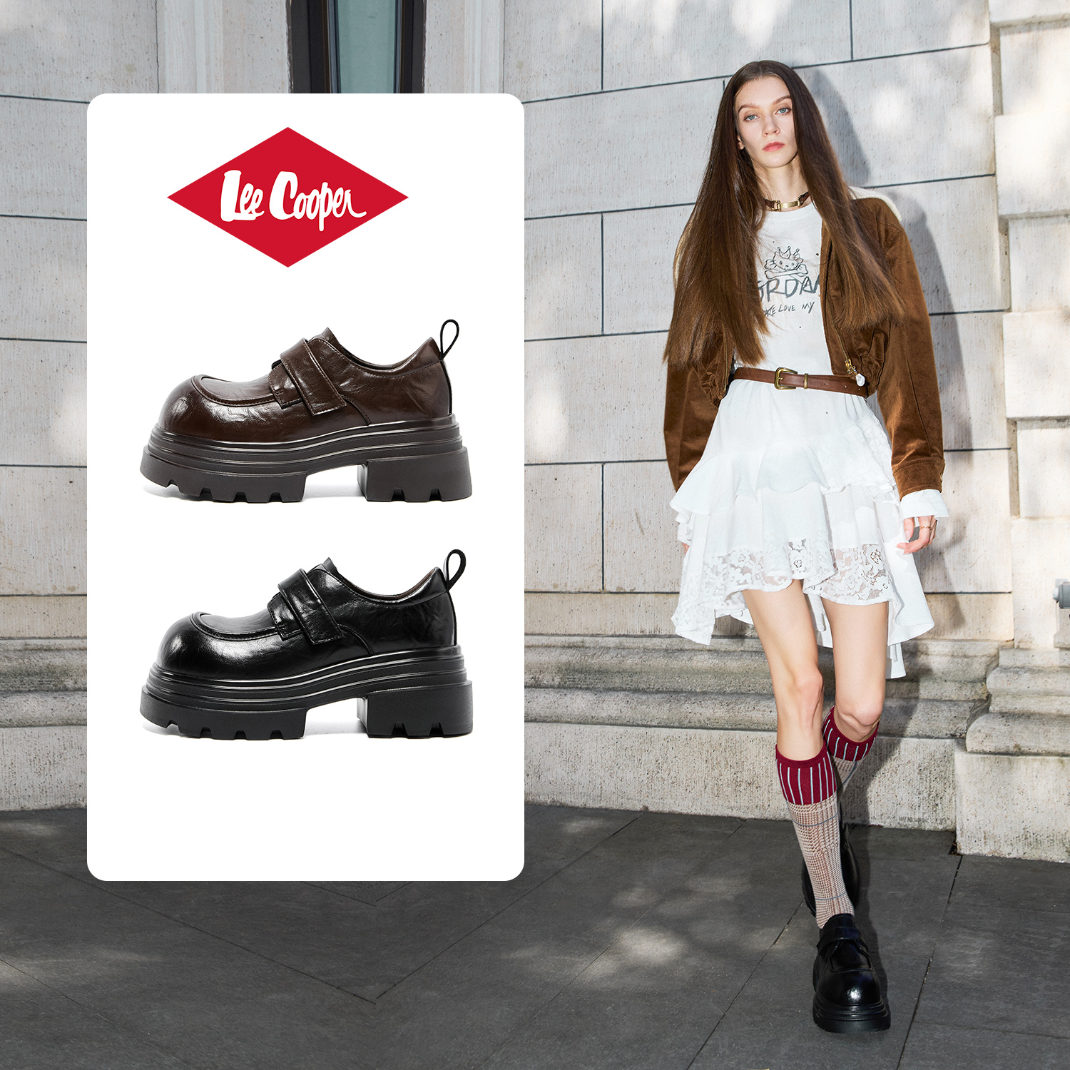 【所有姐姐的衣橱直播间】Lee Cooper乐福鞋女软底增高复古小皮鞋