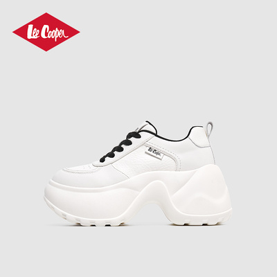 Lee Cooper25春季新款老爹鞋女厚底小个子增高加绒保暖时尚休闲鞋