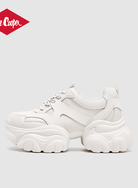 Lee Cooper2026春季新款厚底老爹鞋休闲网面透气小个子软底运动鞋