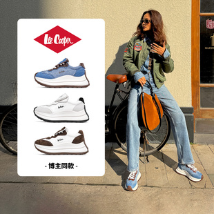 厚底增高老爹鞋 LeeCooper牛仔阿甘鞋 女2025新款 設計感小眾休閑鞋