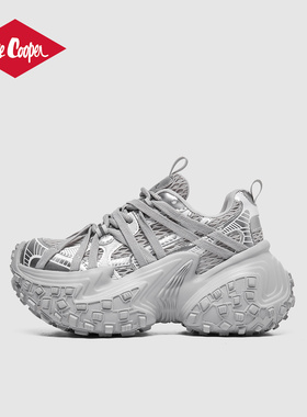 Lee Cooper厚底老爹鞋女2025新款秋冬设计感小众休闲鞋增高轮胎鞋