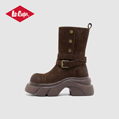 Cooper厚底马丁靴女款 2025新款 秋季 Lee 时尚 复古增高女靴切尔西靴