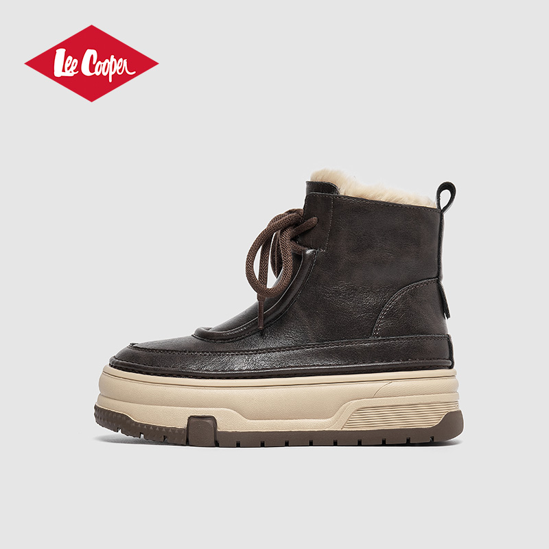 Lee Cooper2024冬季新款雪地靴女整批加绒保暖防水棉鞋