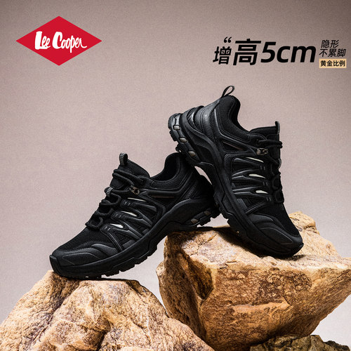 LeeCooper黑色韩系穿搭运动鞋男