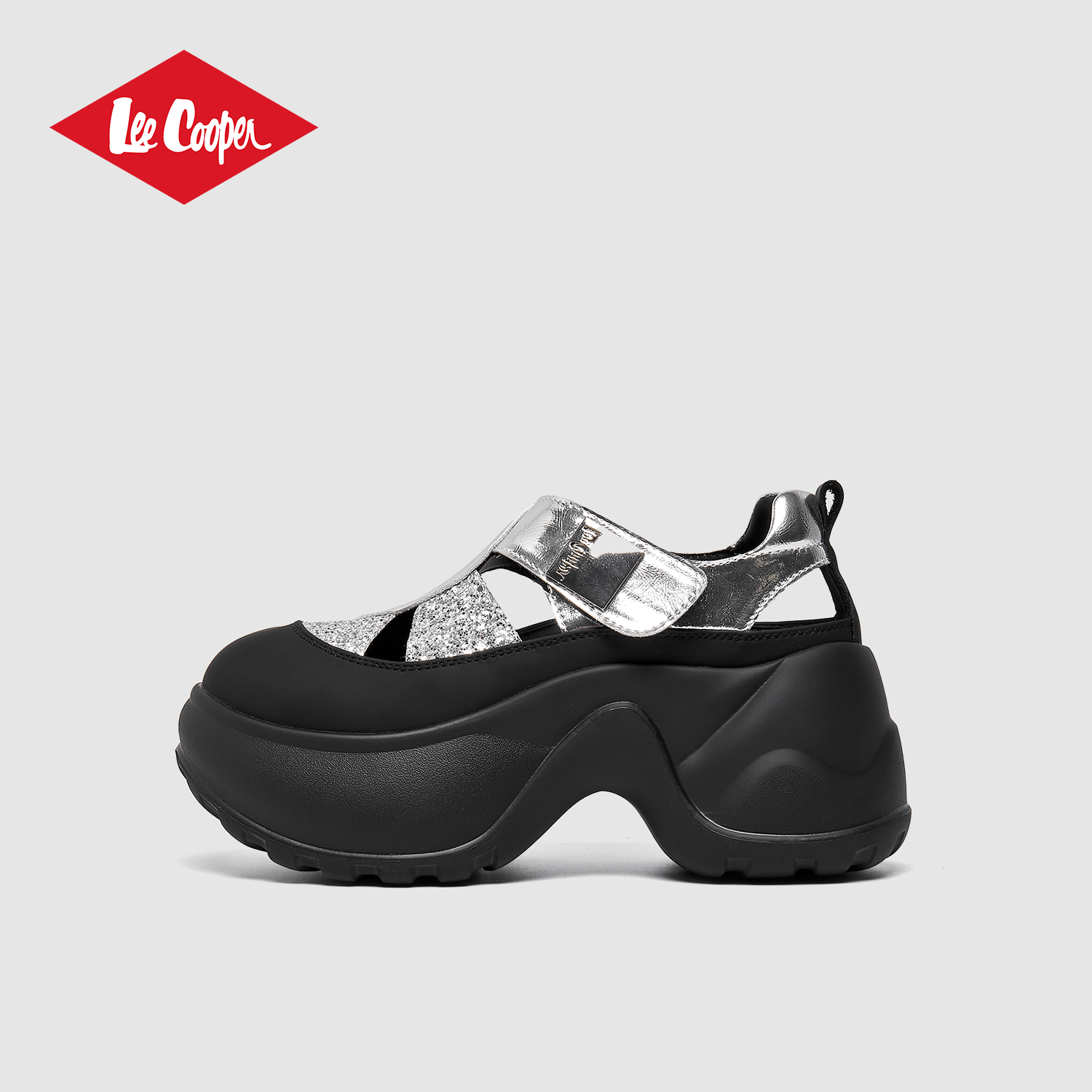 Lee Cooper厚底银色凉鞋女款2025新款夏季外穿洋气时尚增高休闲鞋