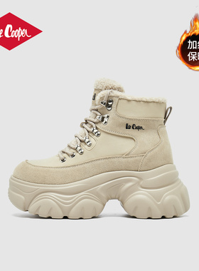 LeeCooper【孟子义同款系列】厚底加绒老爹鞋女冬增高棉鞋雪地靴