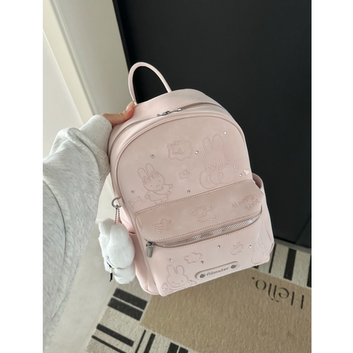 卡通可爱粉色米菲兔双肩包