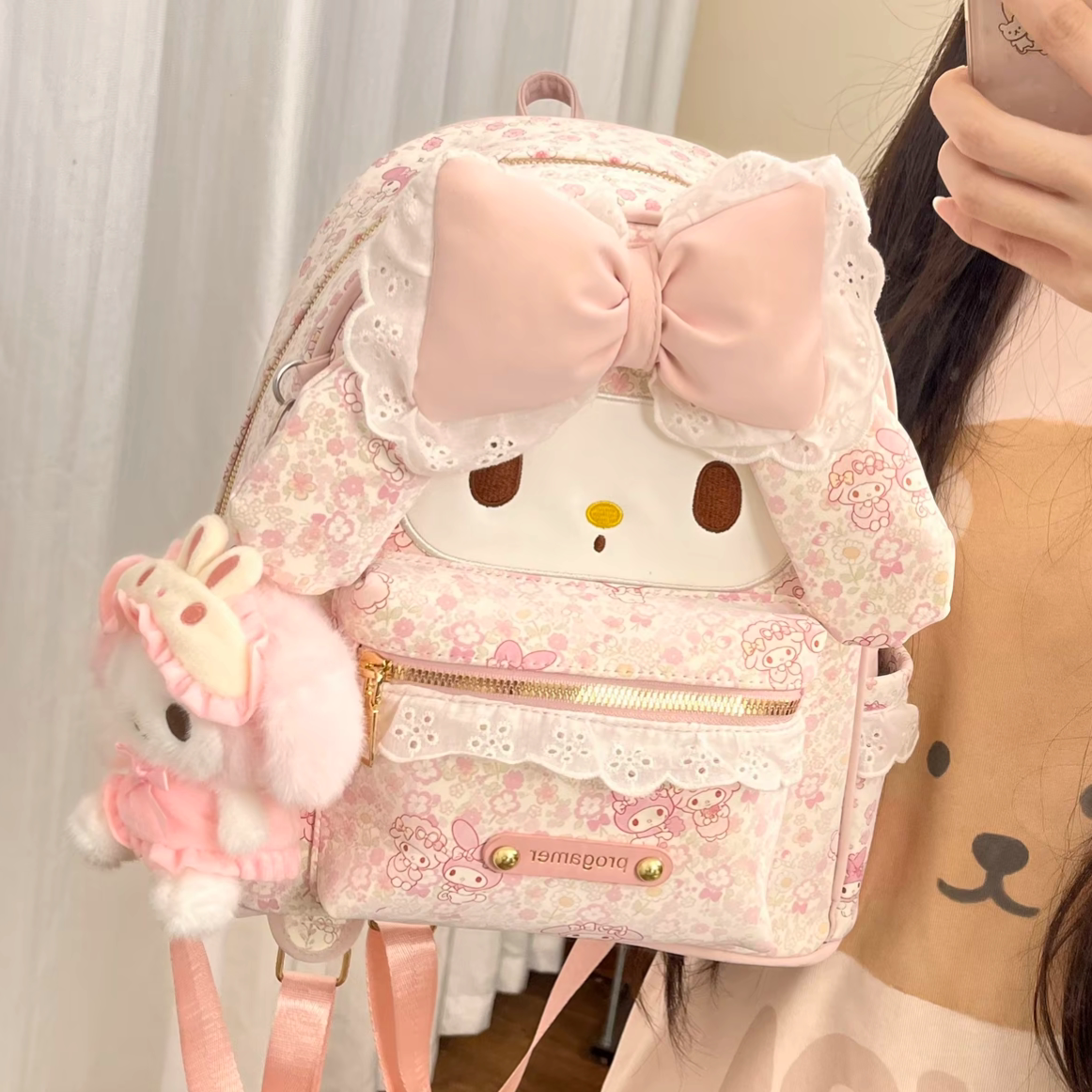 甜美可爱蝴蝶结双肩包包女