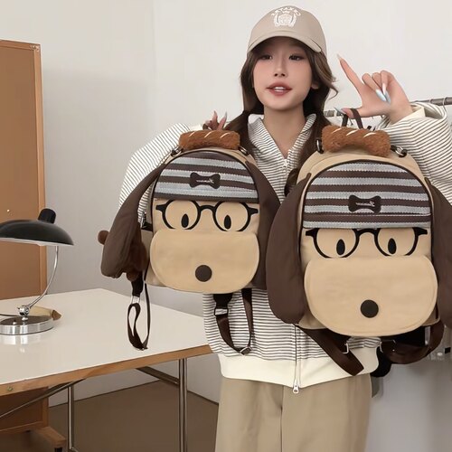 可爱卡通大耳朵小狗双肩包包女2026新学生书包大容量通勤旅行背包