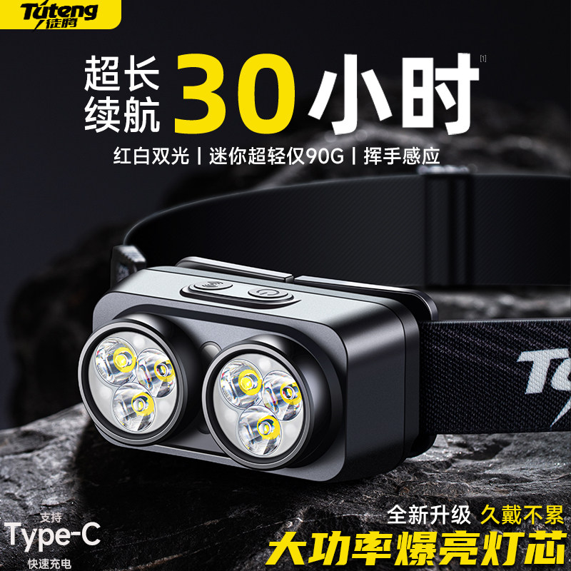 头灯钓鱼专用2025新款强光超亮超长续航夜钓灯感应矿灯头戴式户外,户外/登山/野营/旅行用品,头灯,淘宝优惠券,粉丝福利购,淘宝优惠卷