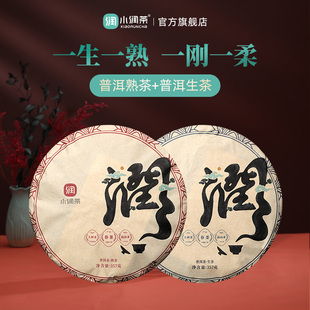 小润云南勐海高山大树春普洱熟茶生茶陈年七子饼送礼 标杆普洱