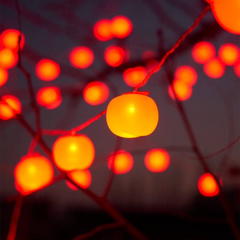 太阳能柿子灯串防水户外庭院装饰灯挂树上喜庆氛围灯led过年彩灯