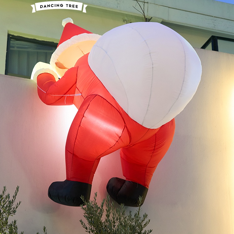 圣诞节装饰品充气爬墙圣诞老人挂件耶诞门头氛围挂饰场景布置摆件