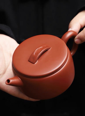 宜兴紫砂壶名家全手工朱泥大红袍凤鸣汉瓦壶大口茶壶家用茶具套装