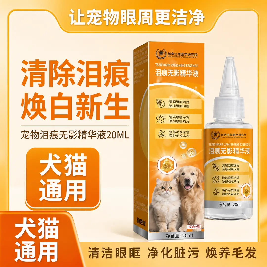 宠物泪痕无影精华液净化脏污毛发